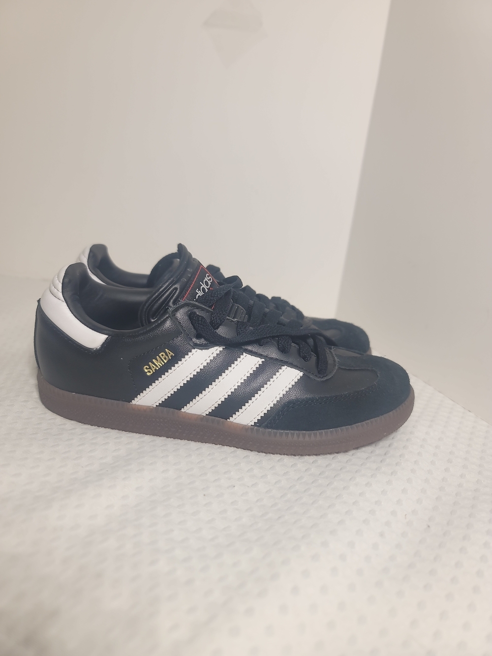adidas Samba Kids  Black & White Leather Sneakers